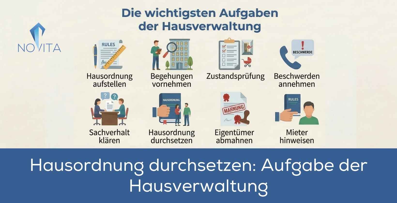 Übersicht von Aufgaben der Hausverwaltung
